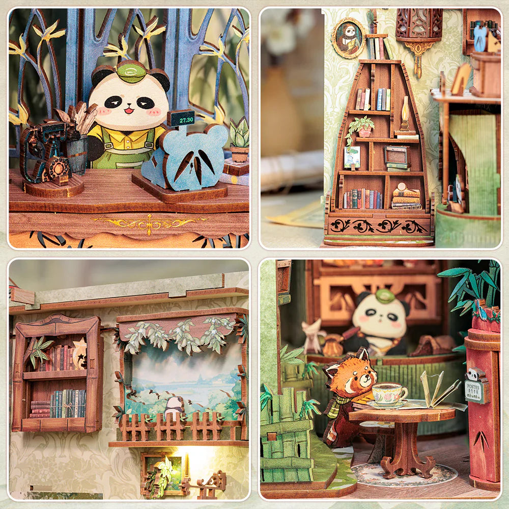 CUTEBEE Panda Bookshop DIY Book Nook Kit