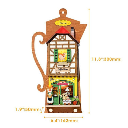 Rolife Lazy Coffee House DIY Wall Hanging Miniature House Kit - Mycutebee