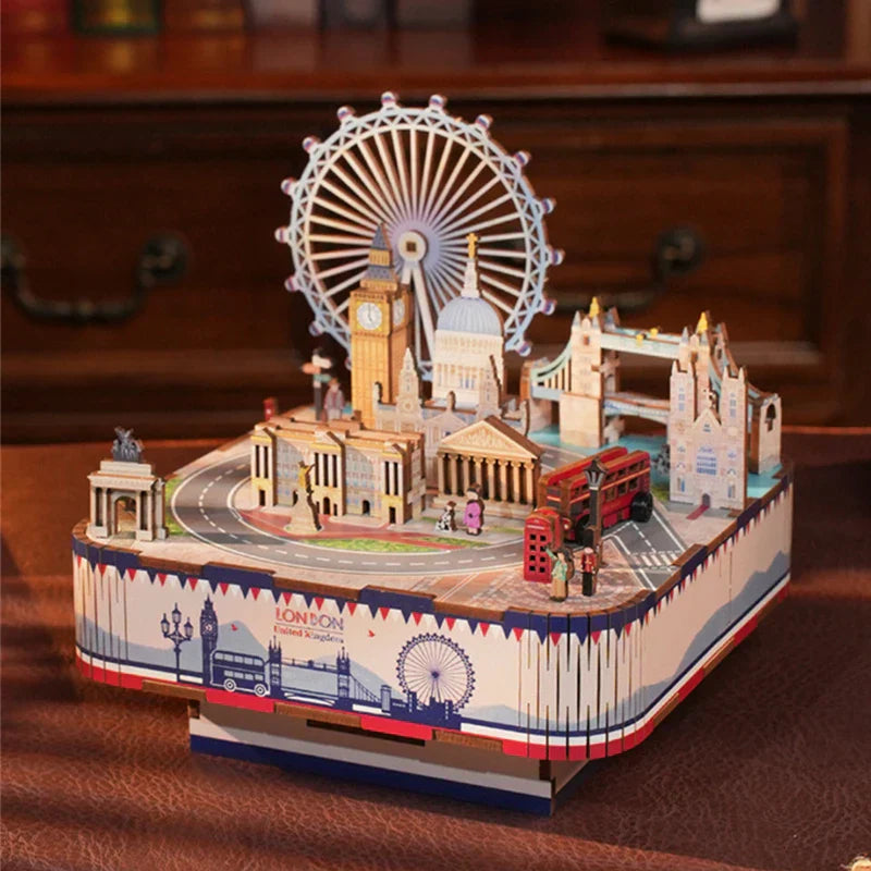 London Street View TQ228 DIY Wooden Music Box - Mycutebee