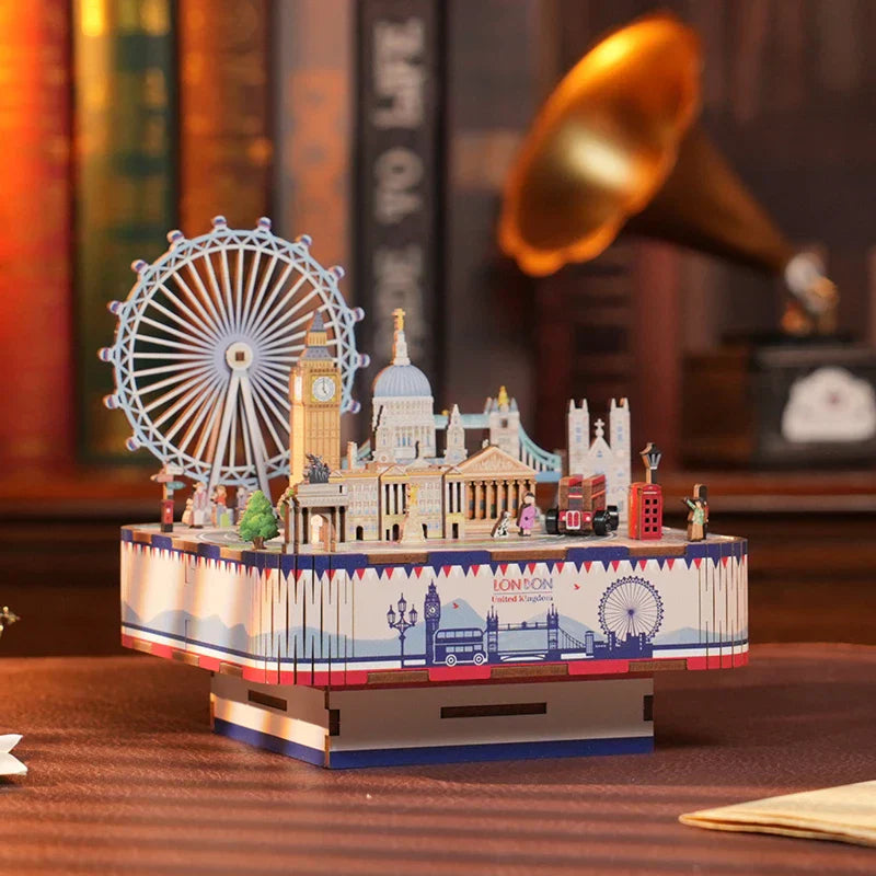 London Street View TQ228 DIY Wooden Music Box - Mycutebee