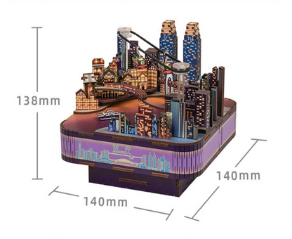 DIY Wooden New City Street View Music Box - Mycutebee