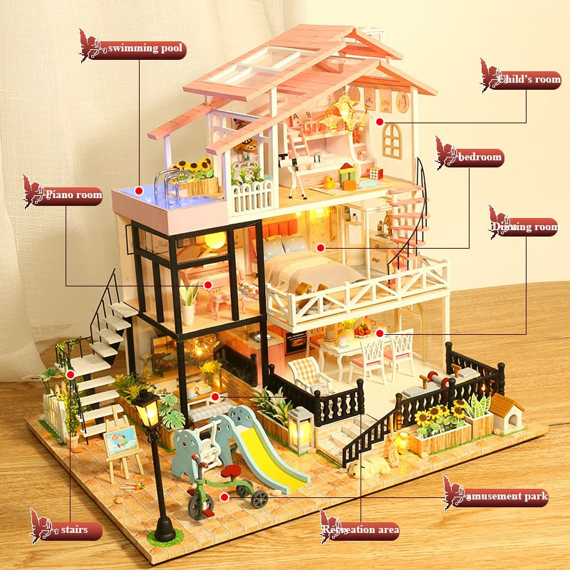 First Sight Love Villa DIY Miniature House Kit - Mycutebee