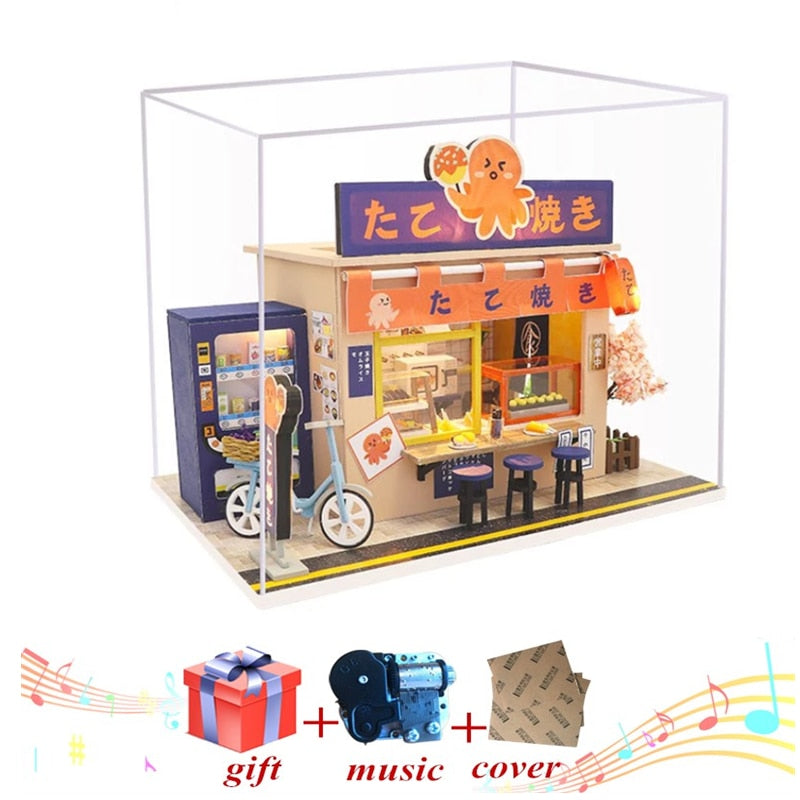 Japanese Style Snack Bar DIY Dollhouse Kit