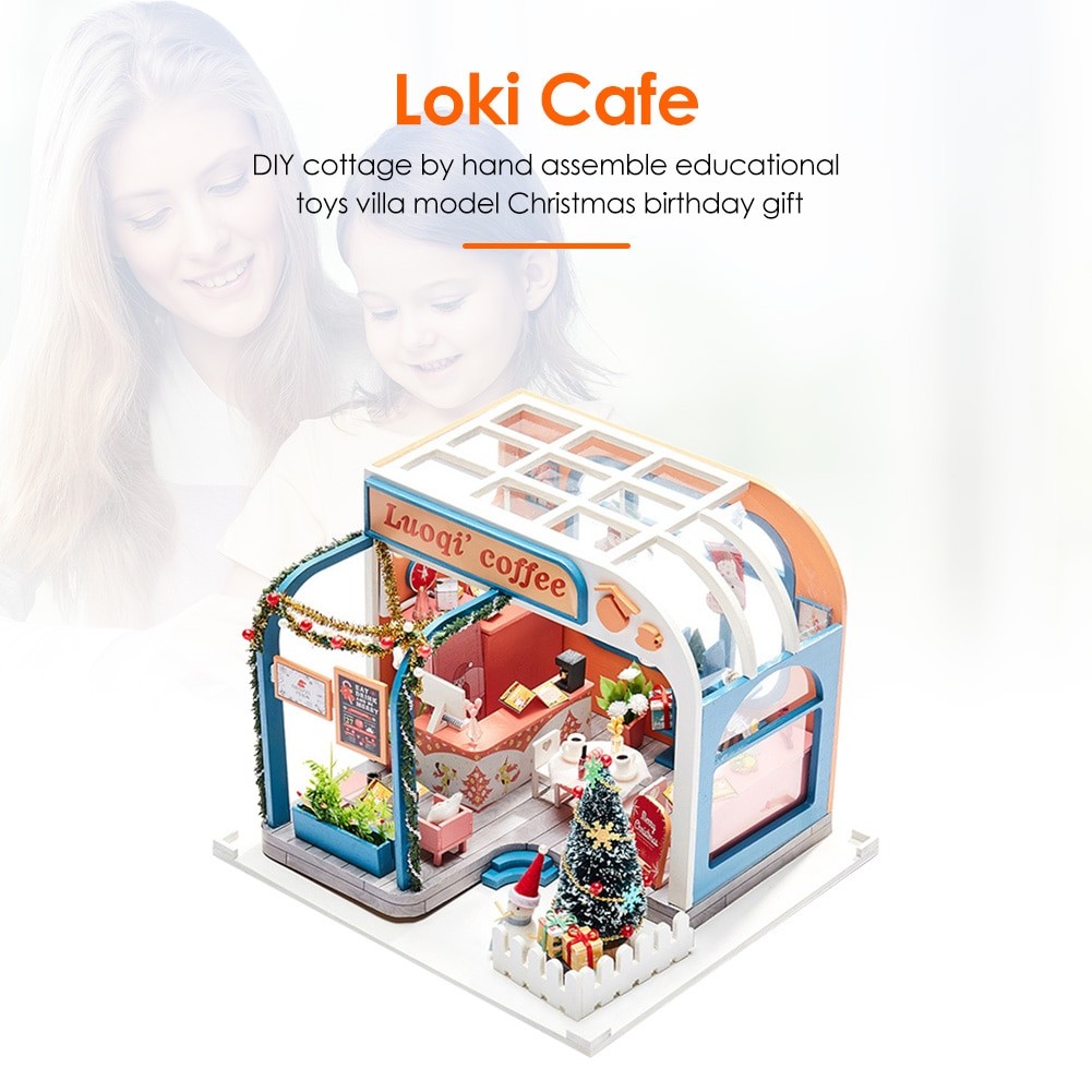 Luoqi Coffee DIY Dollhouse Kit