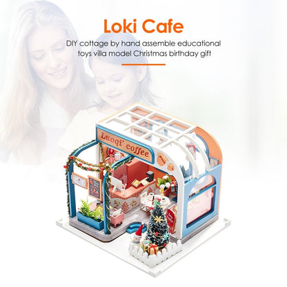 Luoqi Coffee DIY Dollhouse Kit