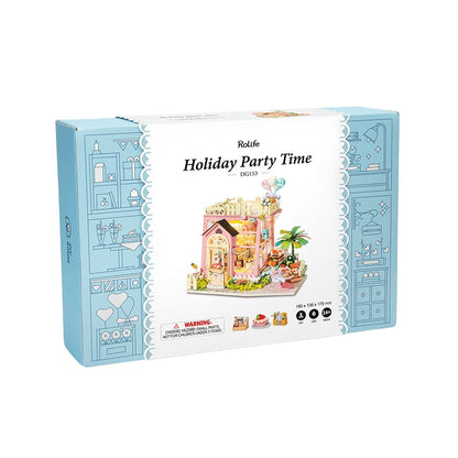 Robotime Holiday Party Time DIY Dollhouse Kit