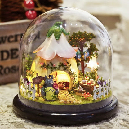 Happy Rabbit Glass Ball DIY Dollhouse Kit