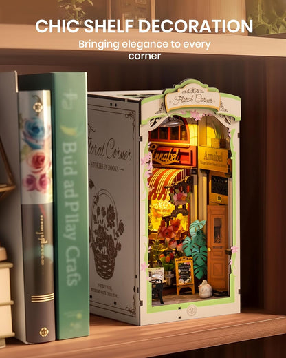 Robotime Floral Corner Book Nook Kit