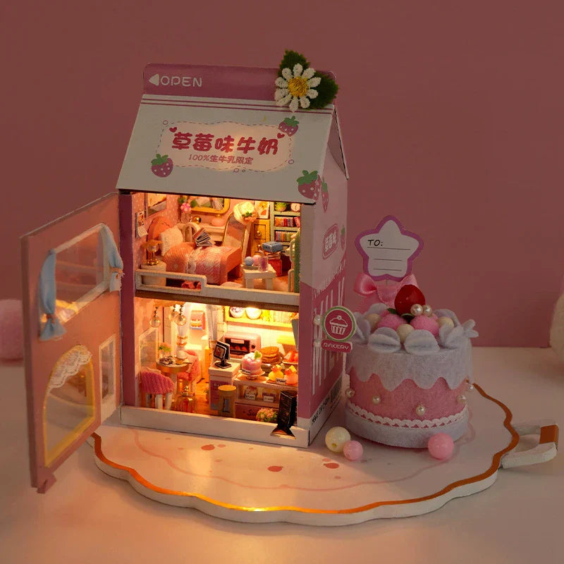 Mini Cake Bedroom DIY Wooden Doll House - Mycutebee