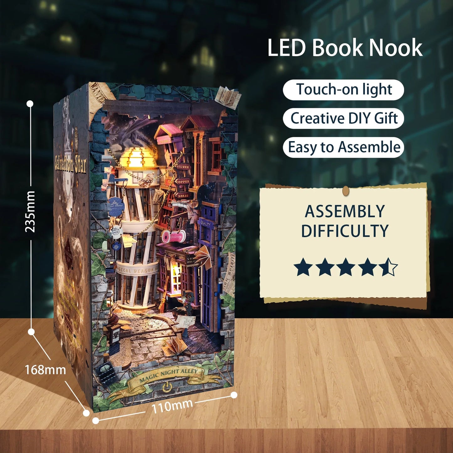 Magic Night Alley DIY Book Nook Kit