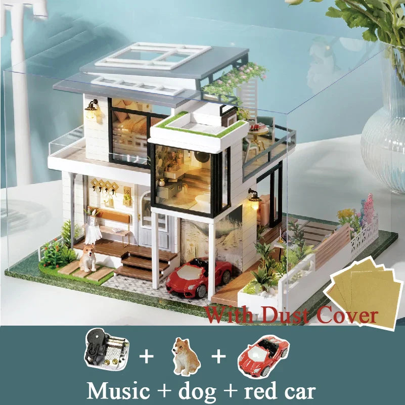 European Villa A086 DIY Wooden Dollhouse - Mycutebee