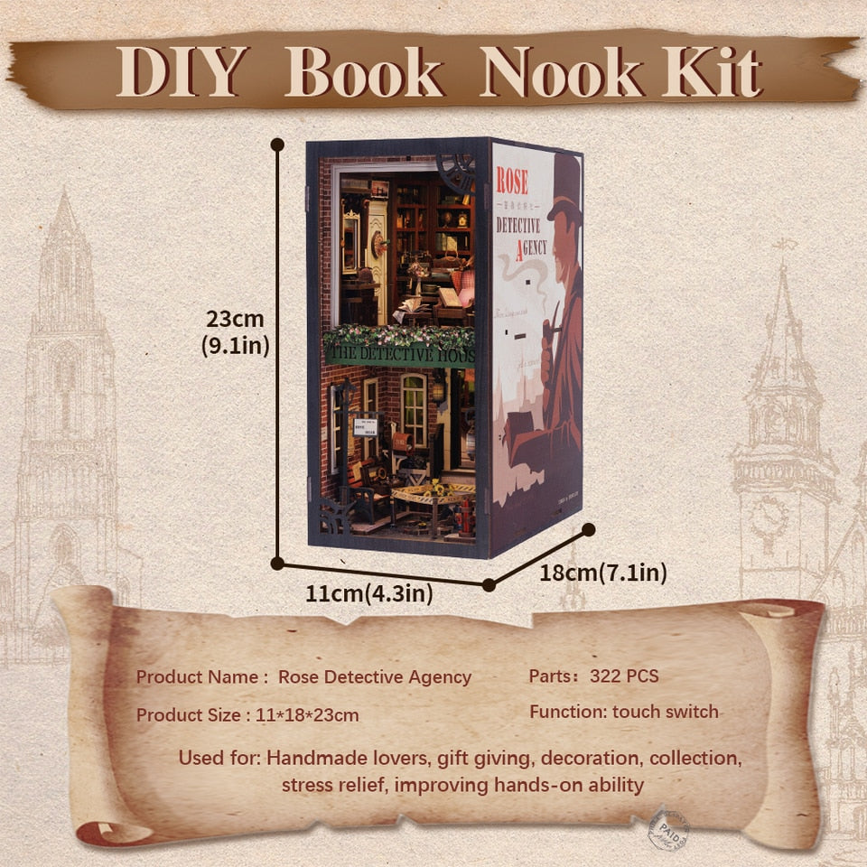 Cutebee Rose Detective Agency DIY Book Nook Kit