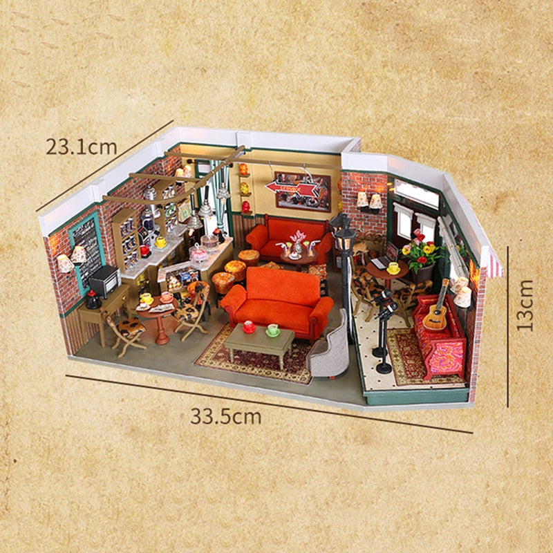 Central Perk Cafe DIY Dollhouse Kit - Mycutebee