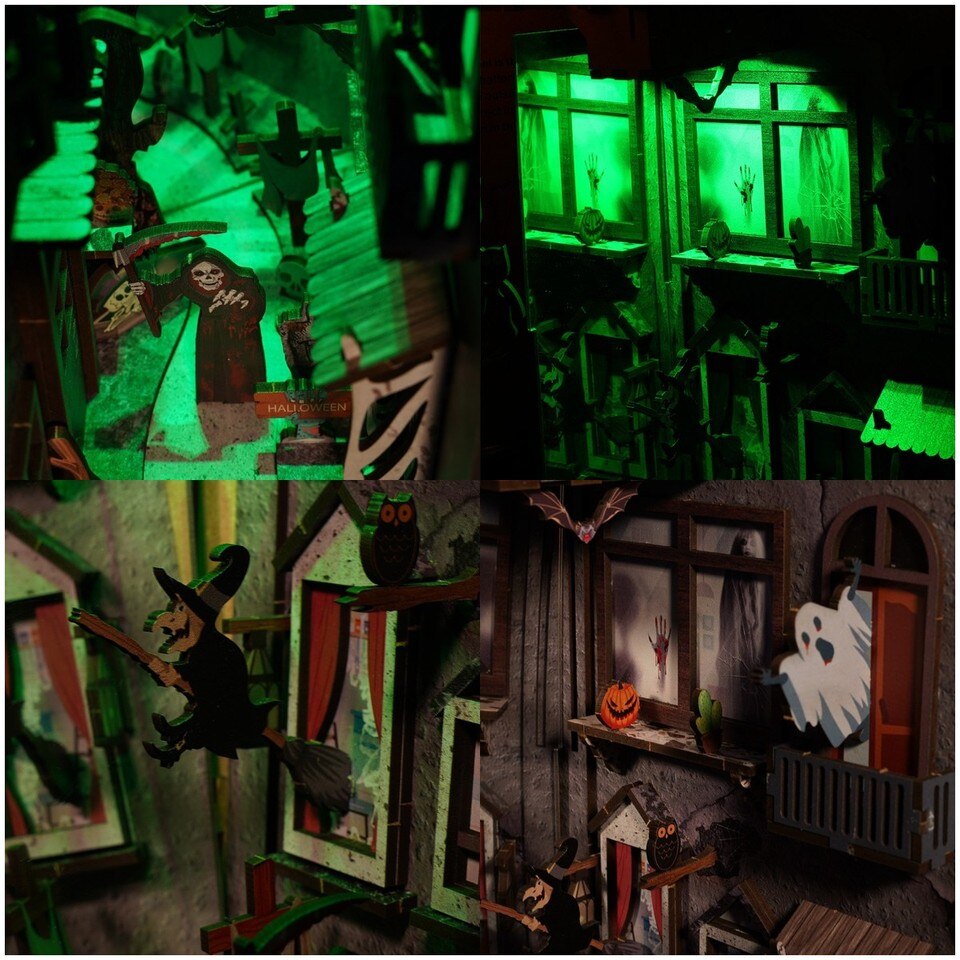 Halloween Spooky Alley DIY Wooden Book Nook Kit