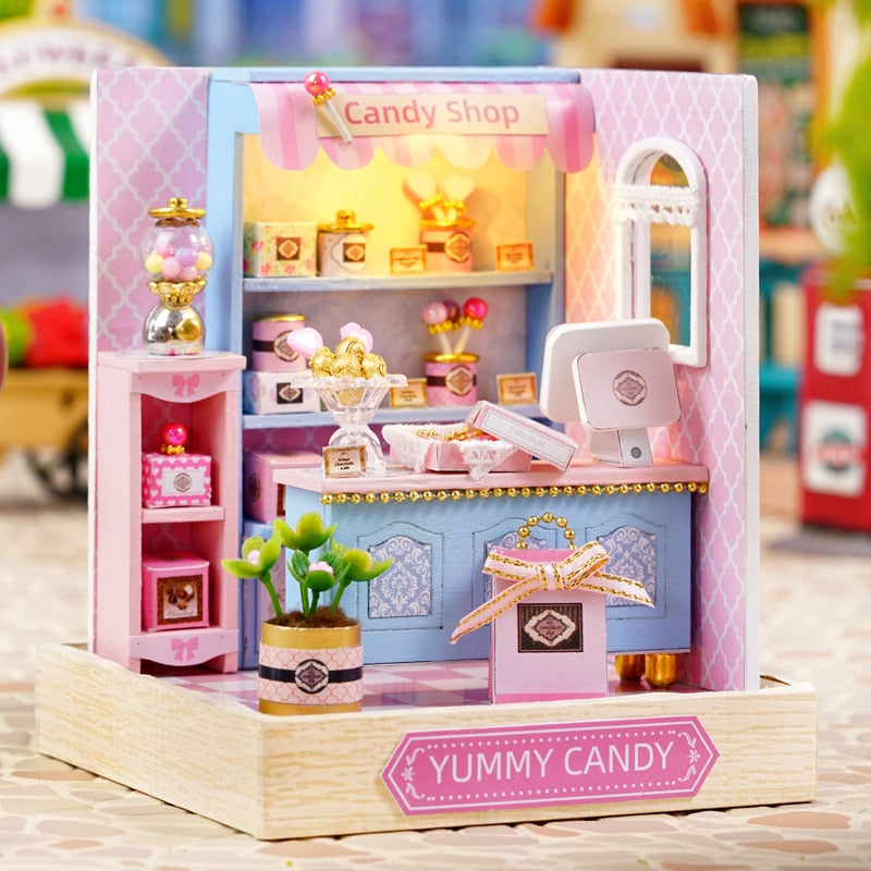 Mini Casa Candy Shop QT045 DIY Wooden Doll House - Mycutebee