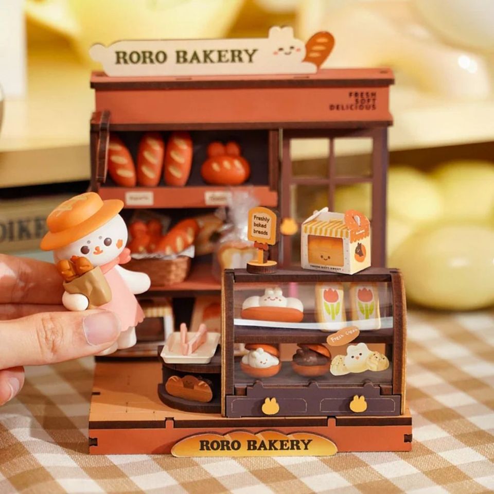 Robotime Rolife Roro Coffee Miniature Store - Mycutebee