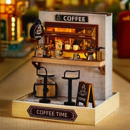 a miniature model of a coffee shop