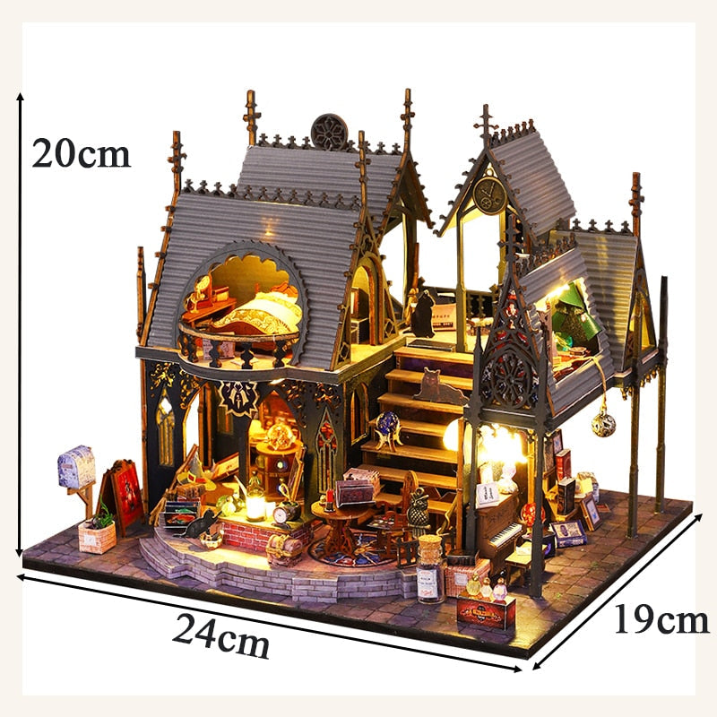 Luna Magic House Retro ES011 DIY Wooden Doll House - Mycutebee