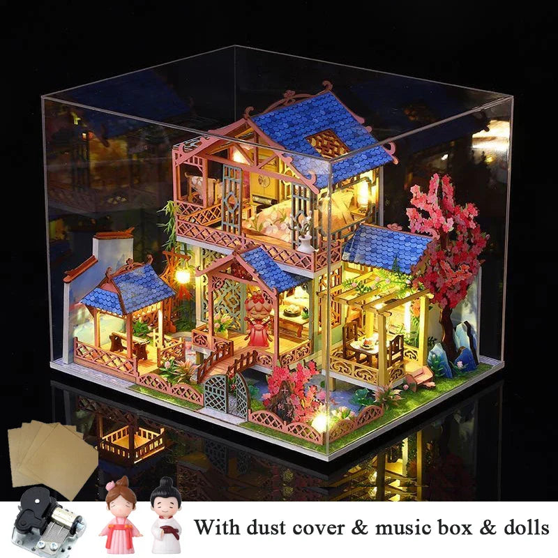 Peach Blossom Attic DIY DollHouse Kit