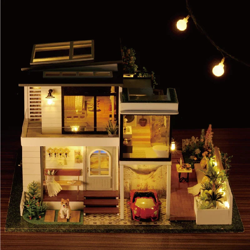 European Villa A086 DIY Wooden Dollhouse - Mycutebee