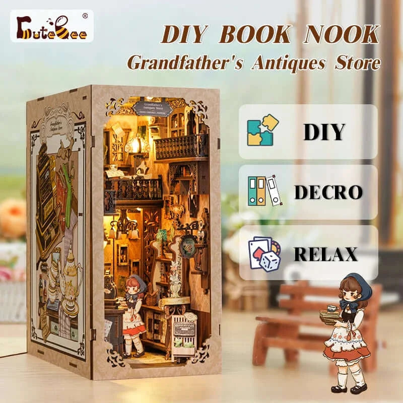 CUTEBEE Grandfather's Antique Store DIY Book Nook Kit