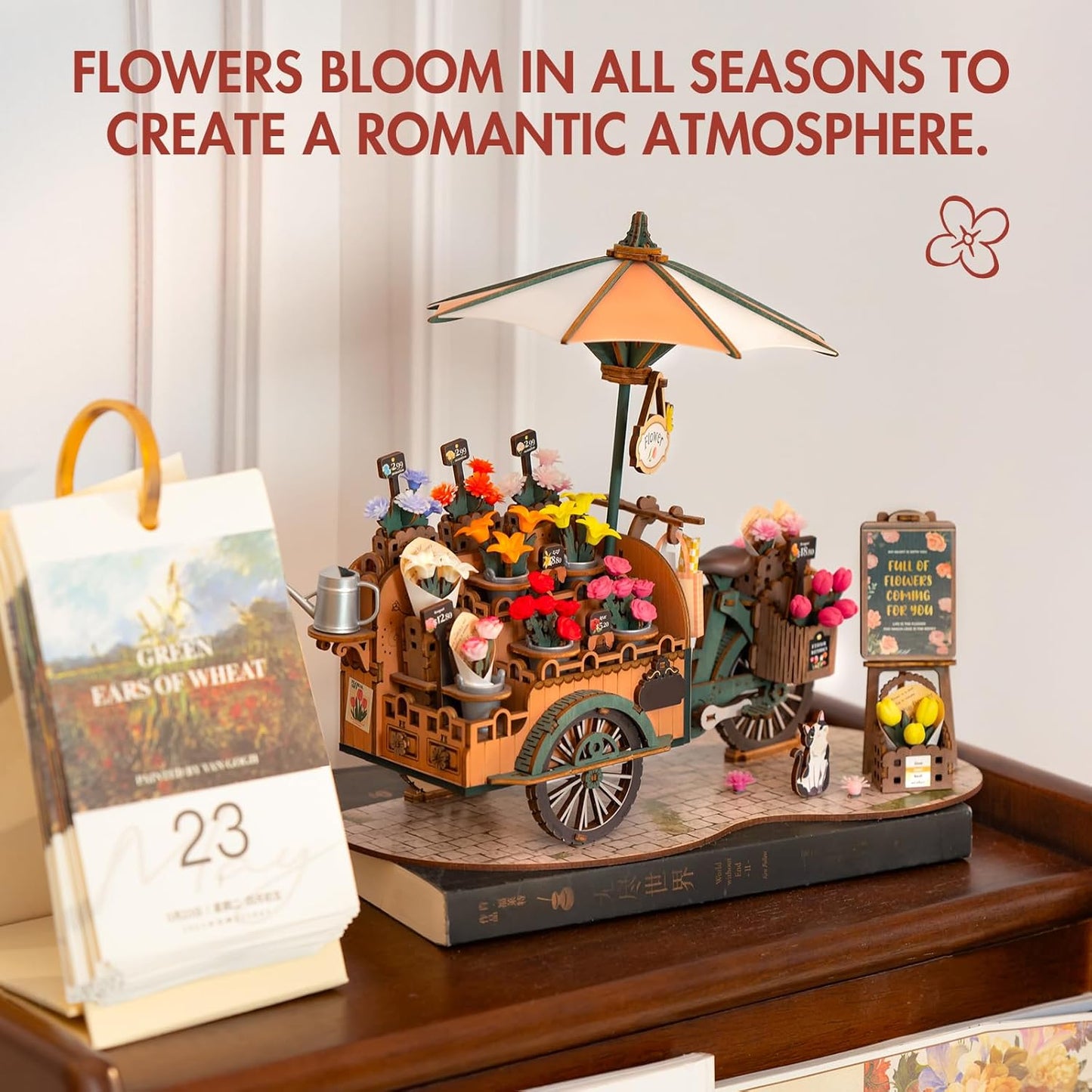 Rolife Blossom Cart DIY Wooden Puzzle