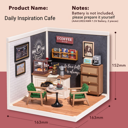 Robotime Daily Inspiration Cafe DIY Dollhouse Kit