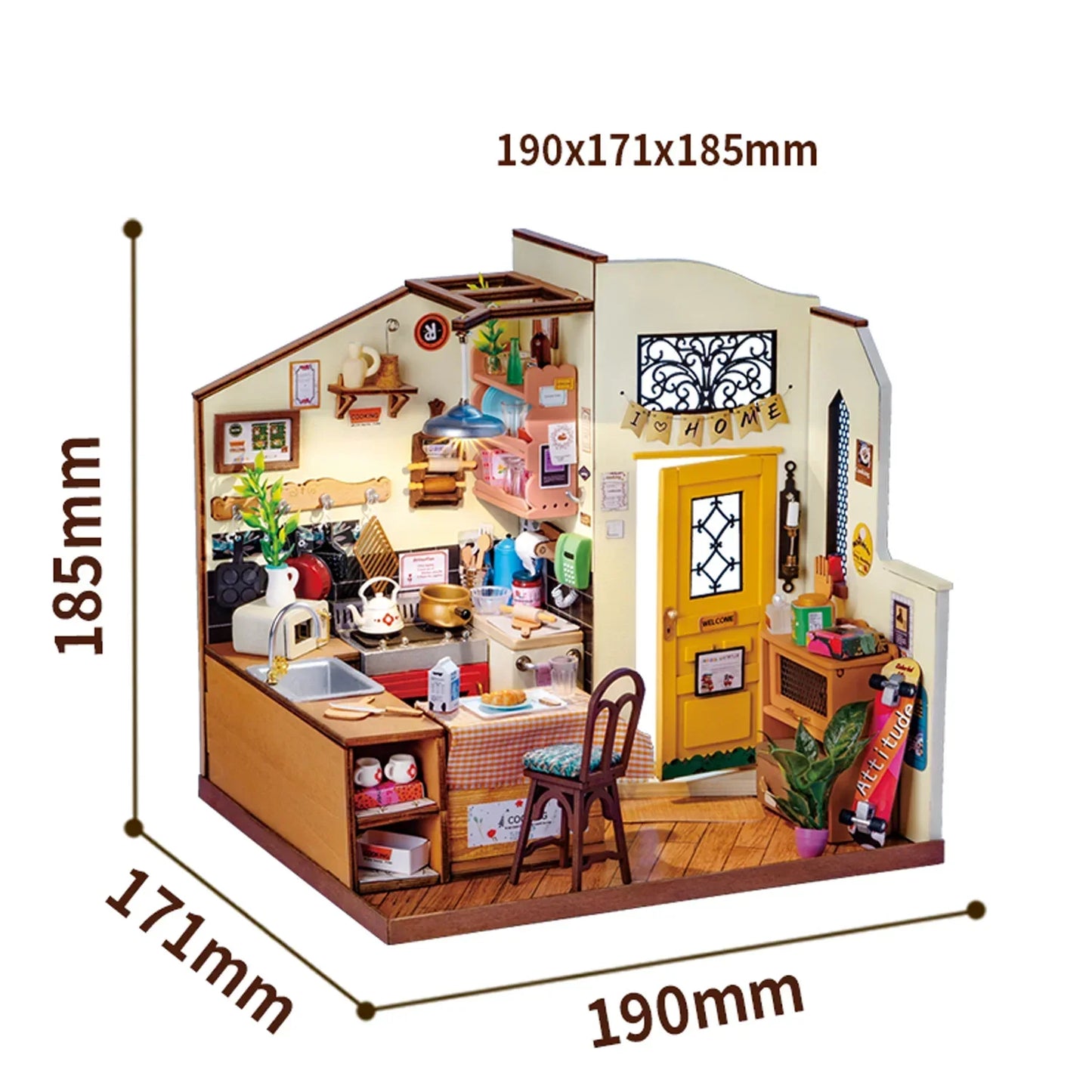 Robotime Rolife Cozy Kitchen DIY Dollhouse Kit