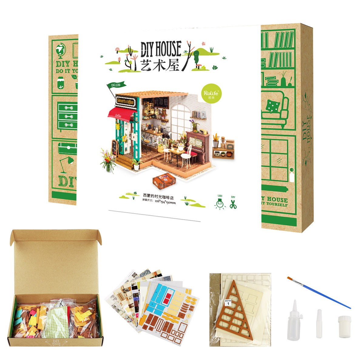 Robotime Simon's Coffee DIY Dollhouse Kit