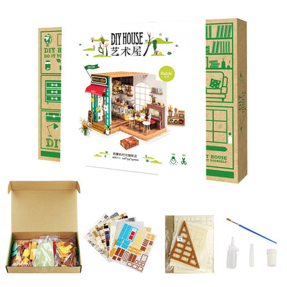 Robotime Simon's Coffee DIY Dollhouse Kit