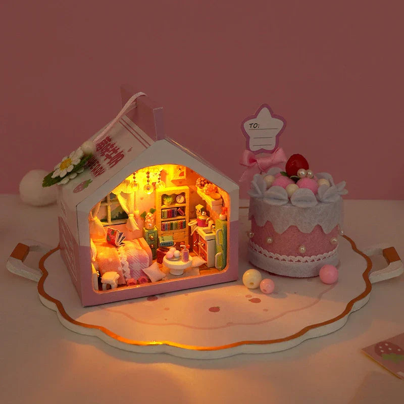 Mini Cake Bedroom DIY Wooden Doll House - Mycutebee