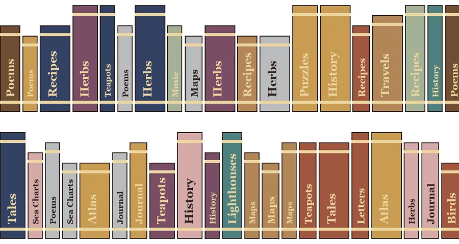Preview of 1:12 miniature book spines