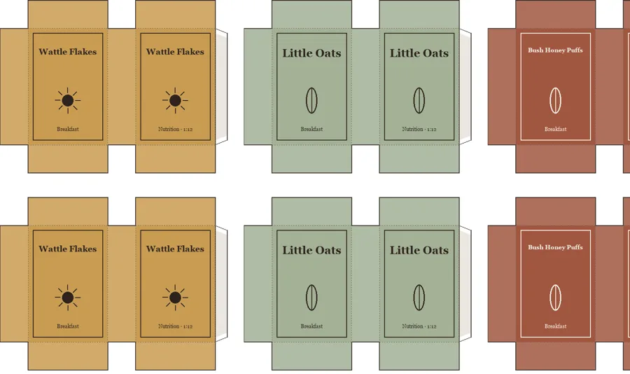 Preview of 1:12 miniature food packaging and labels