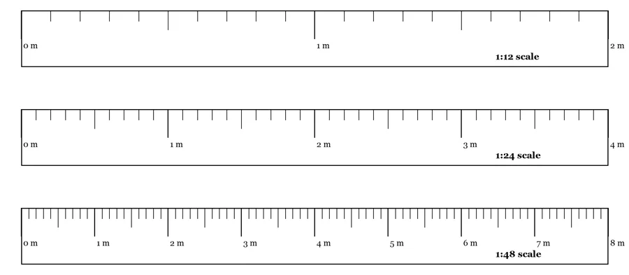 Preview of Dollhouse scale rulers (1:12, 1:24, 1:48)