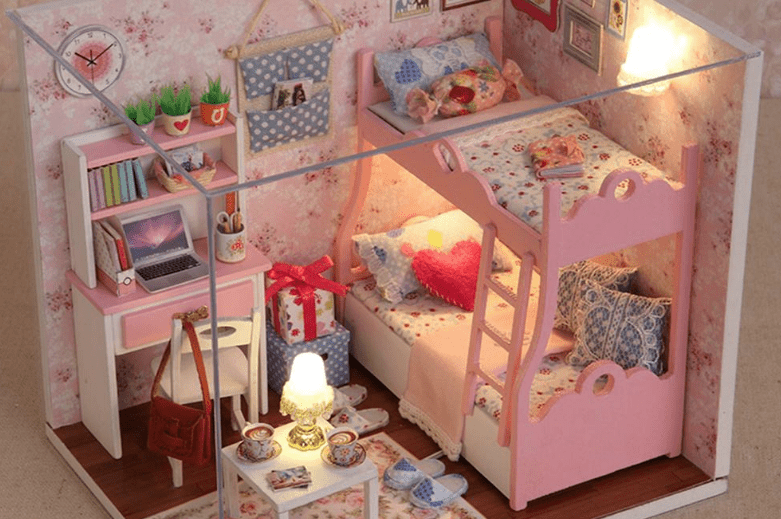 Pink Bedroom DIY Mini House Kit
