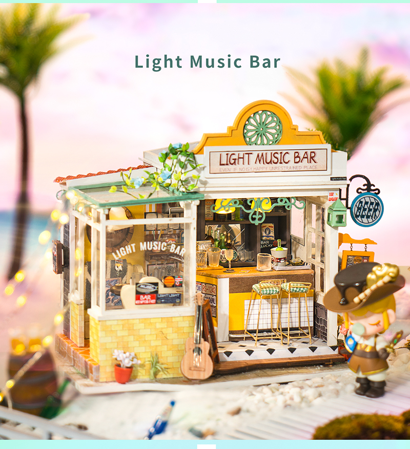Robotime DG147 Light Music Bar DIY Miniature House