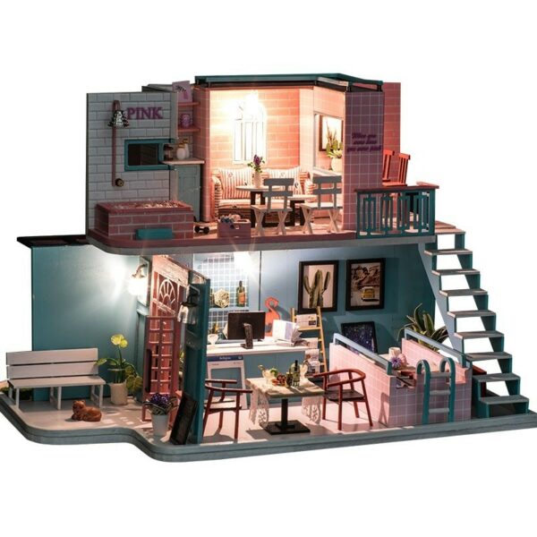 HTB195oeajDuK1RjSszdq6xGLpXaJPink Cafe DIY Miniature Dollhouse Kit - Dollhouse Australia