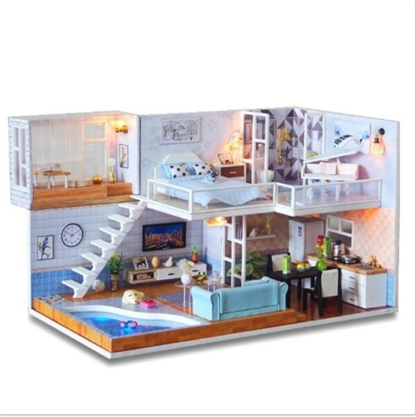 Revos Loft DIY Miniature House Kit house and music4f3aff1d9c8a4f44aed09f77fa51b060A - Dollhouse Australia