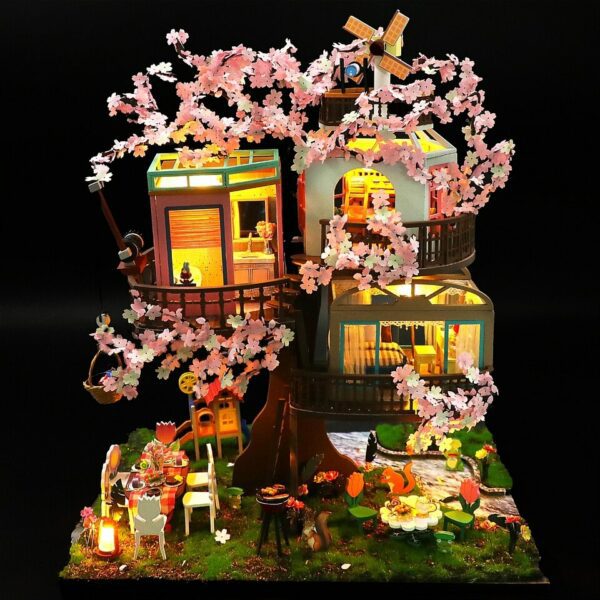 Cherry Blossom Tree House DIY Miniature Building Kit