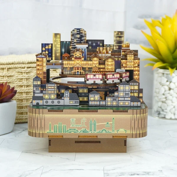 City Street View DIY Wooden Model Building Kits Chongqing Music Box 3D Puzzle Toys for Children.jpg Q90.jpg - Dollhouse Australia