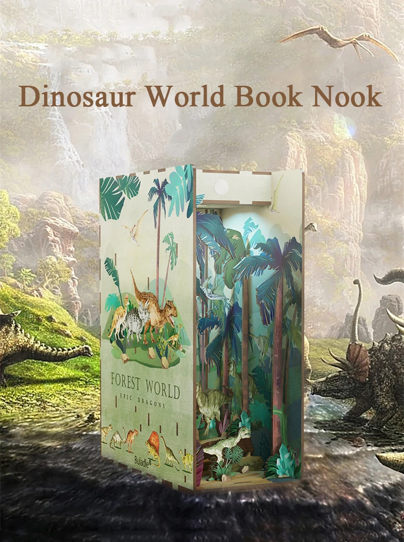 Dinosaur World Z30913 DIY Wooden Book Nook