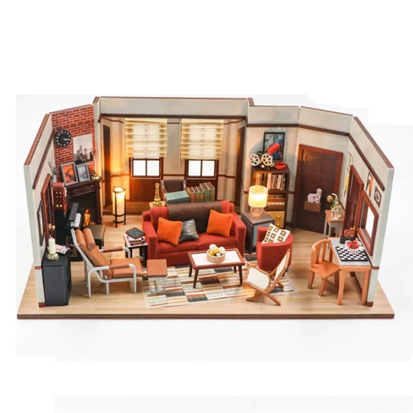 xxbBDIY Casa Wooden Doll Houses Miniature Building Kit How I Met Your Mother Dollhouse With Furniture - Dollhouse Australia