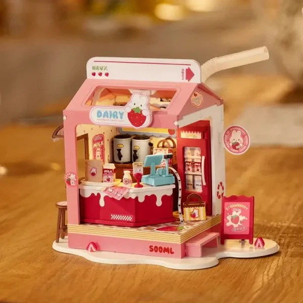 T4tqRobotime Rolife Food Box Shop DIY Miniature House Kit Easy Assembly Building Block Kits for Children - Dollhouse Australia