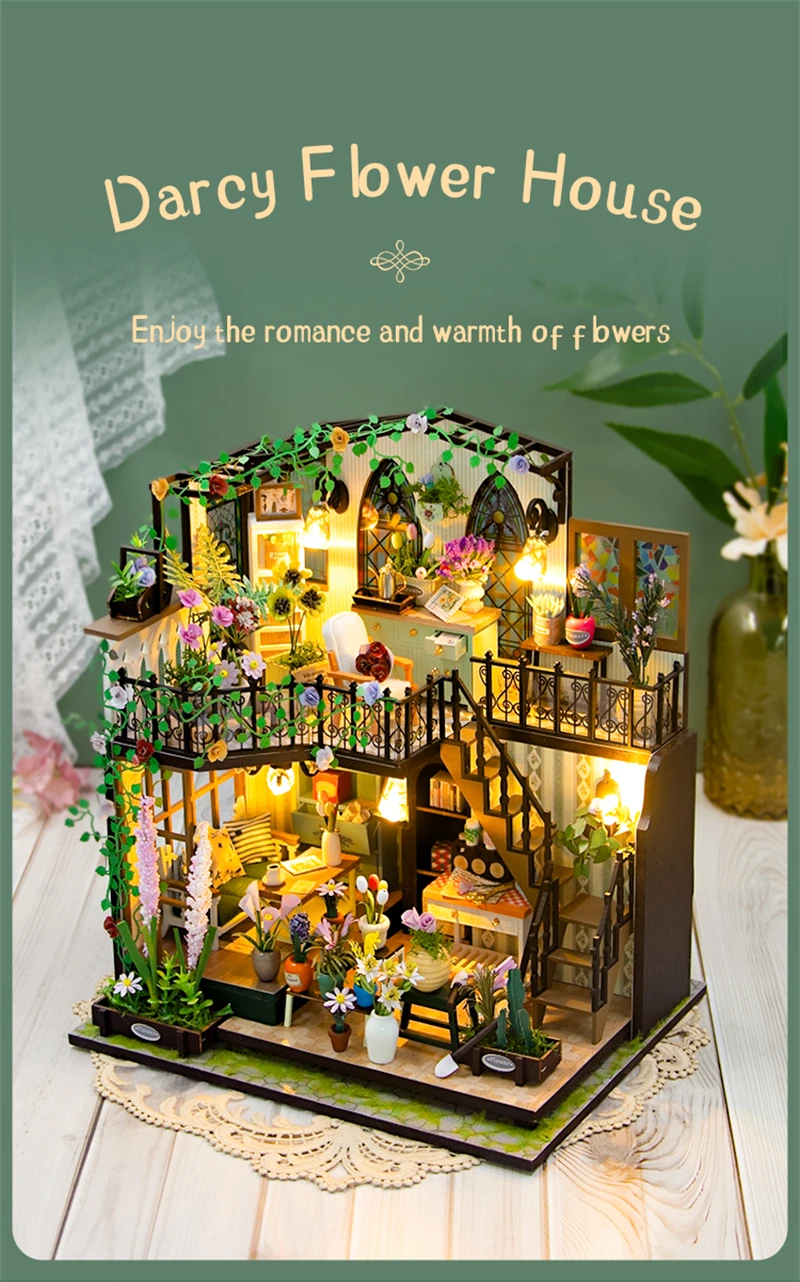 Darcy Flower House DIY Dollhouse Kit