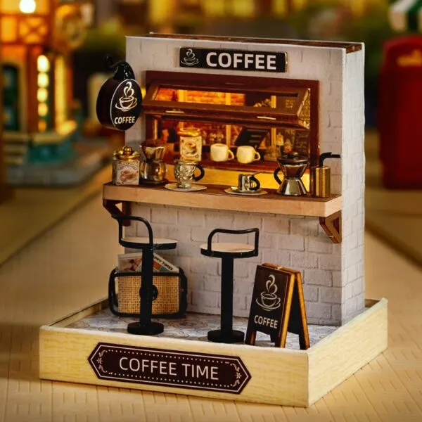 Coffe Time DIY Mini Dollhouse Kit
