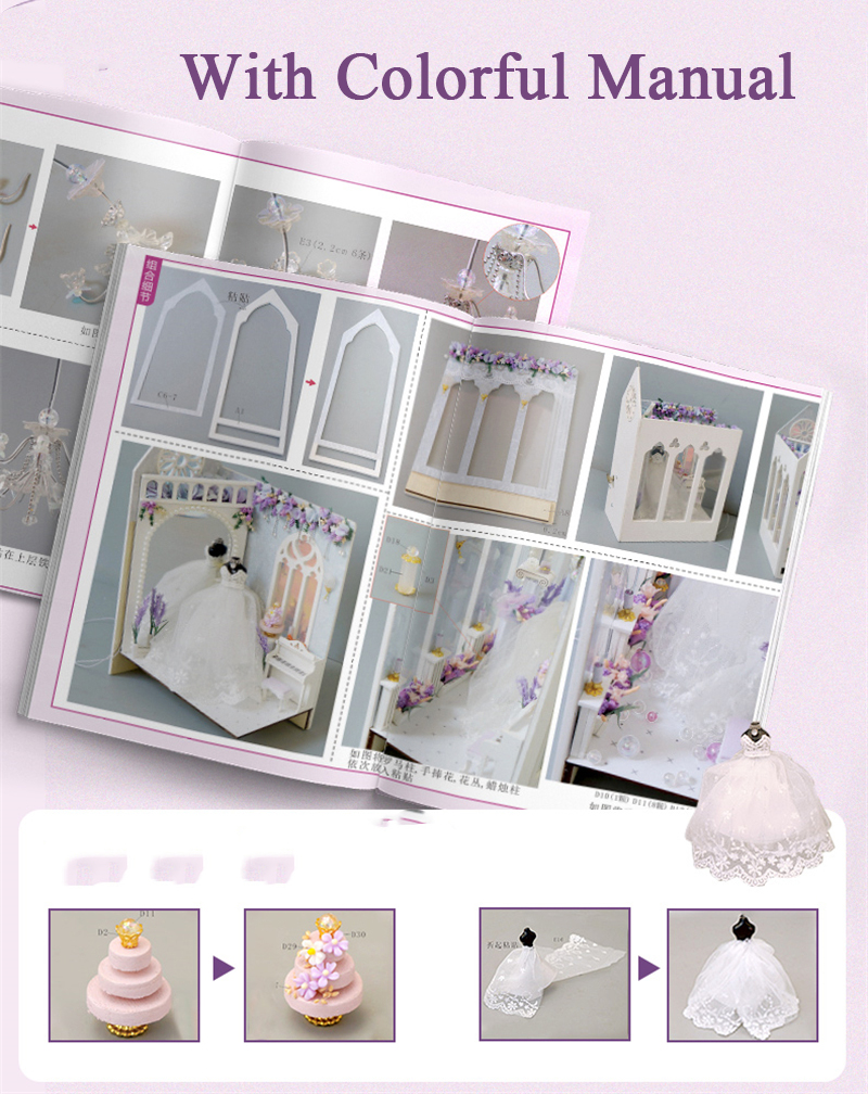 Romantic Wedding Dress DIY Book Nook Kit